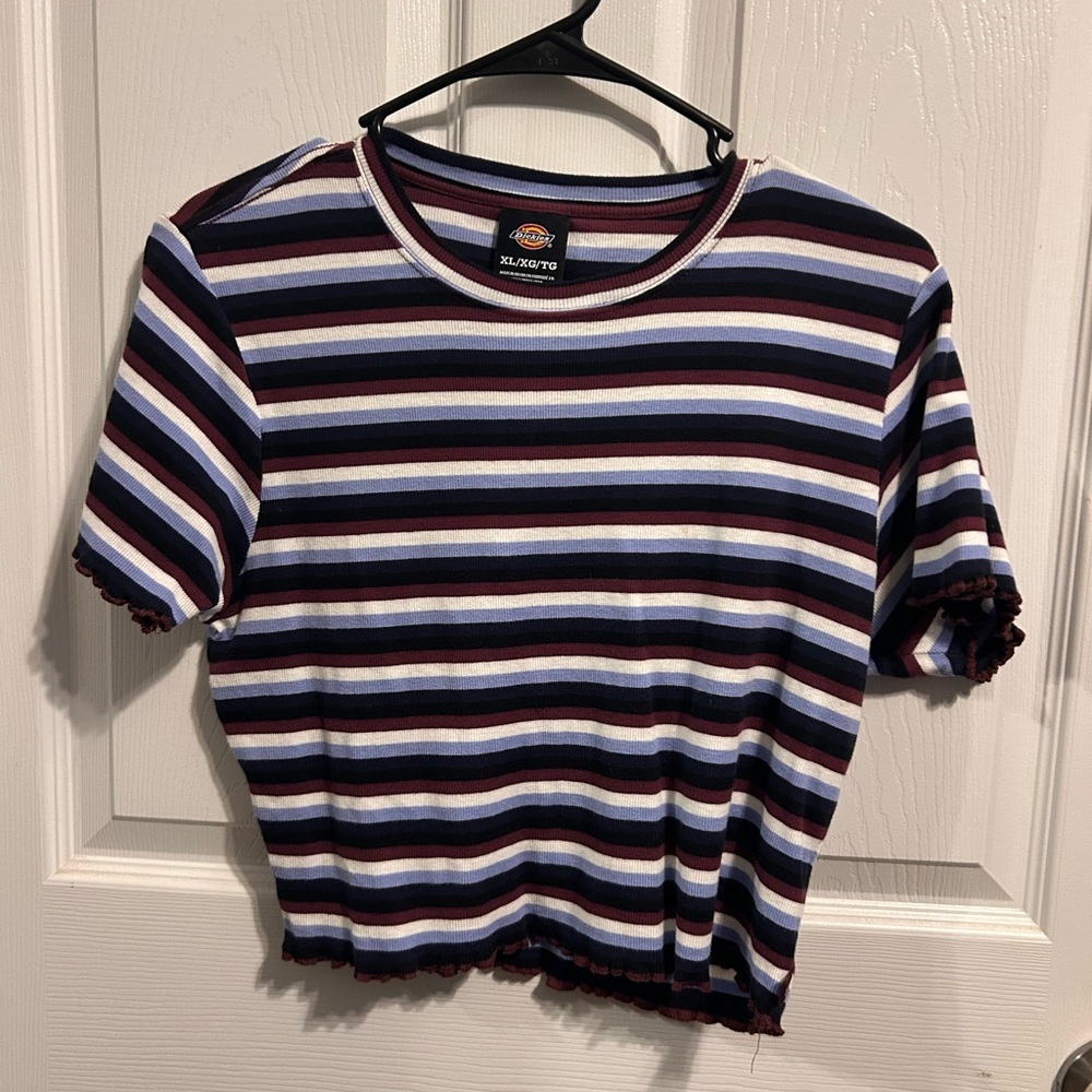Dickies striped shirt with ruffles on edges